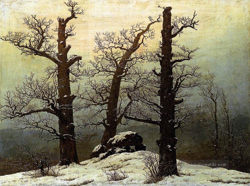 Dolmen im Schnee romantischen Caspar David Friedrich Ölgemälde